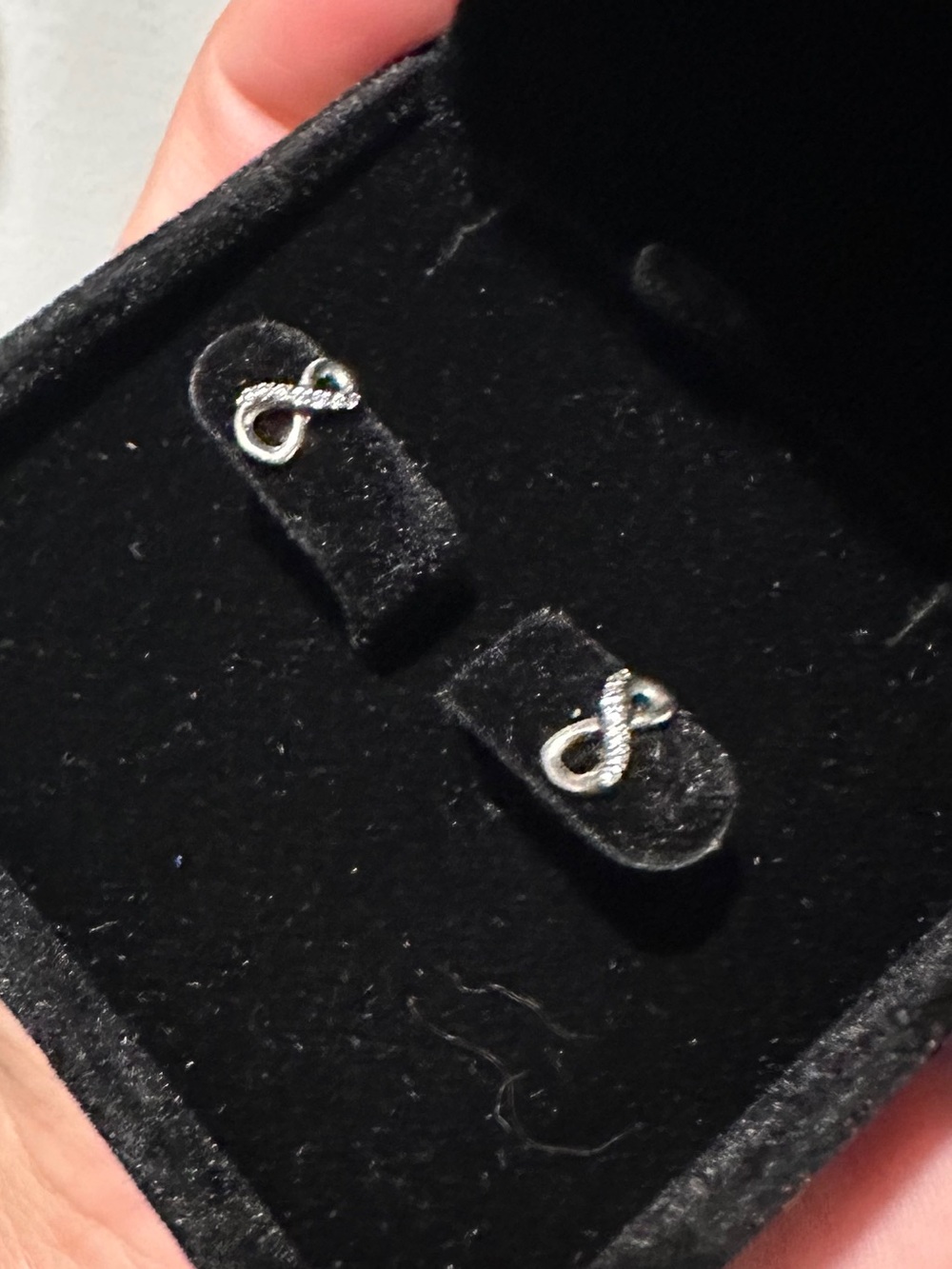 Sterling Silver Infinity Stud Earrings - Silver
